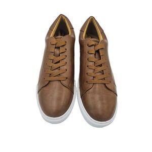 Ace Marks Brown Leather Sneakers Men 11 Lace Up Casual White Sole‎